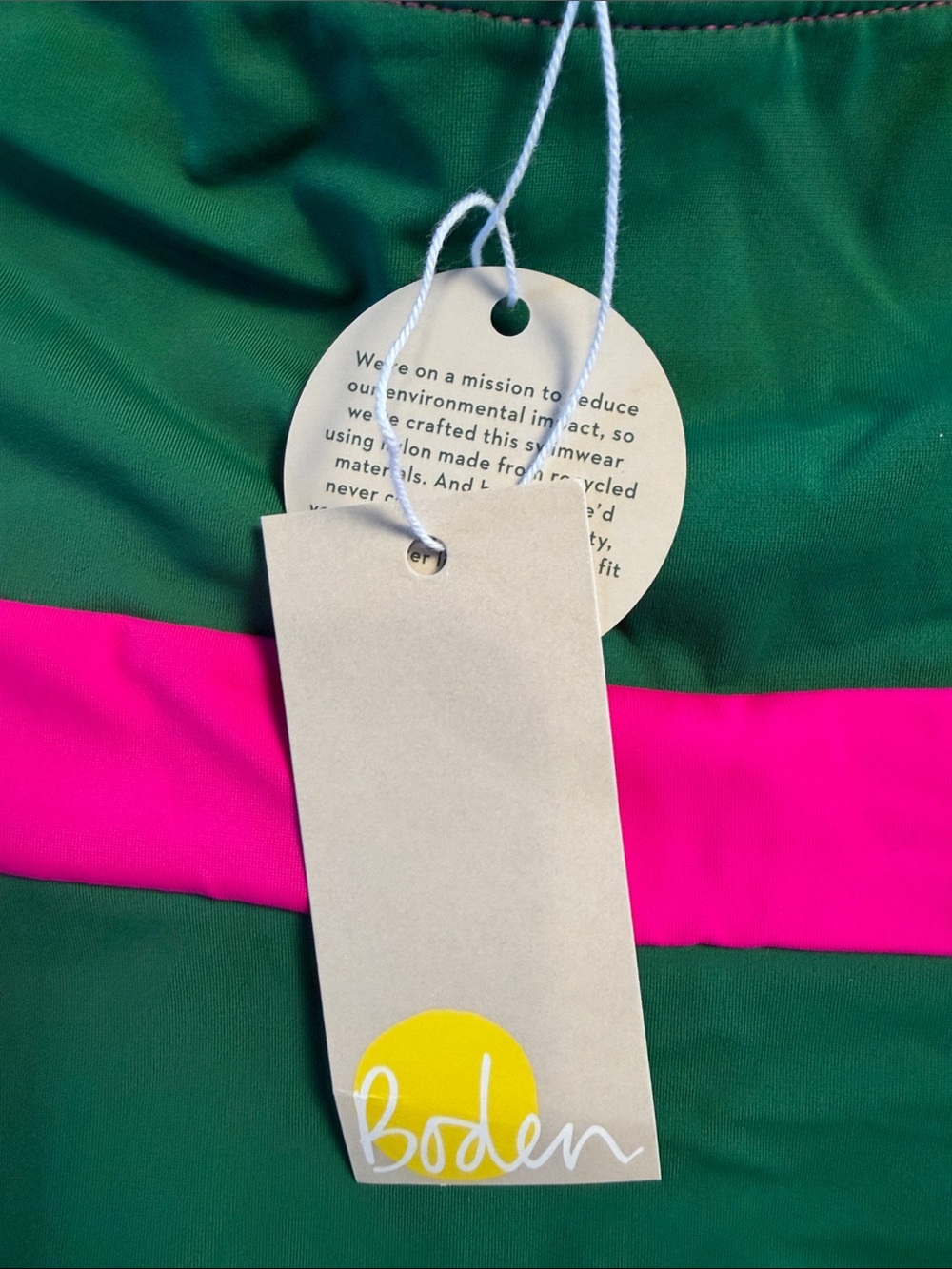 Boden Kefalonia Halterneck Swimsuit in the green and hot pink colorway. Size 8 - Picture 8 of 14